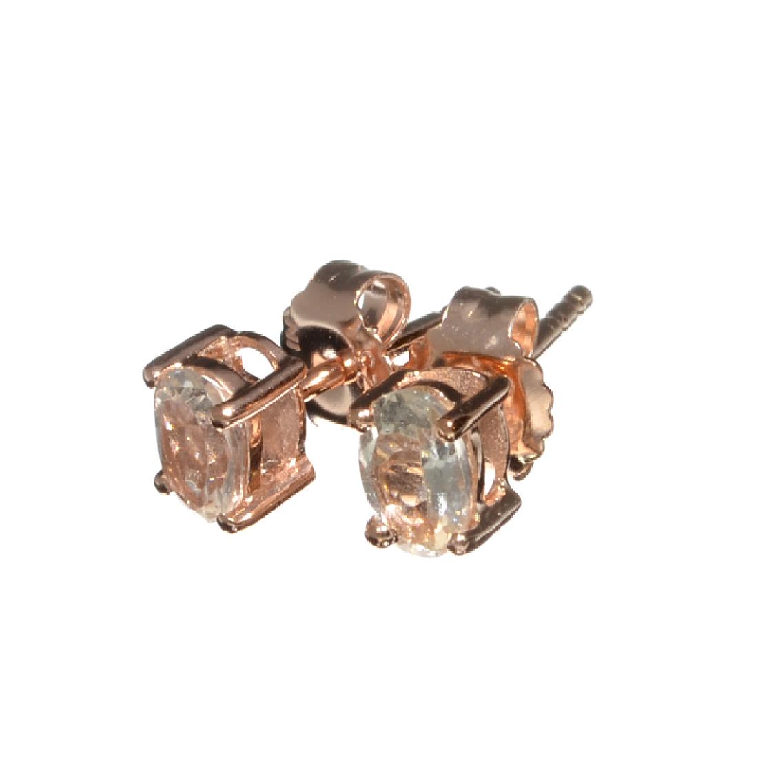 Fine Jewelry 0.85CT Oval Cut Morganite W A Rose Gold: Gov. File: H-23676 Fine Jewelry 0.85CT Oval Cut Morganite With A Rose Gold Overlay And Sterling Silver Earrings Retail Replacement Value: $0.8K Asset Type: Earrings Shipping: $19.95