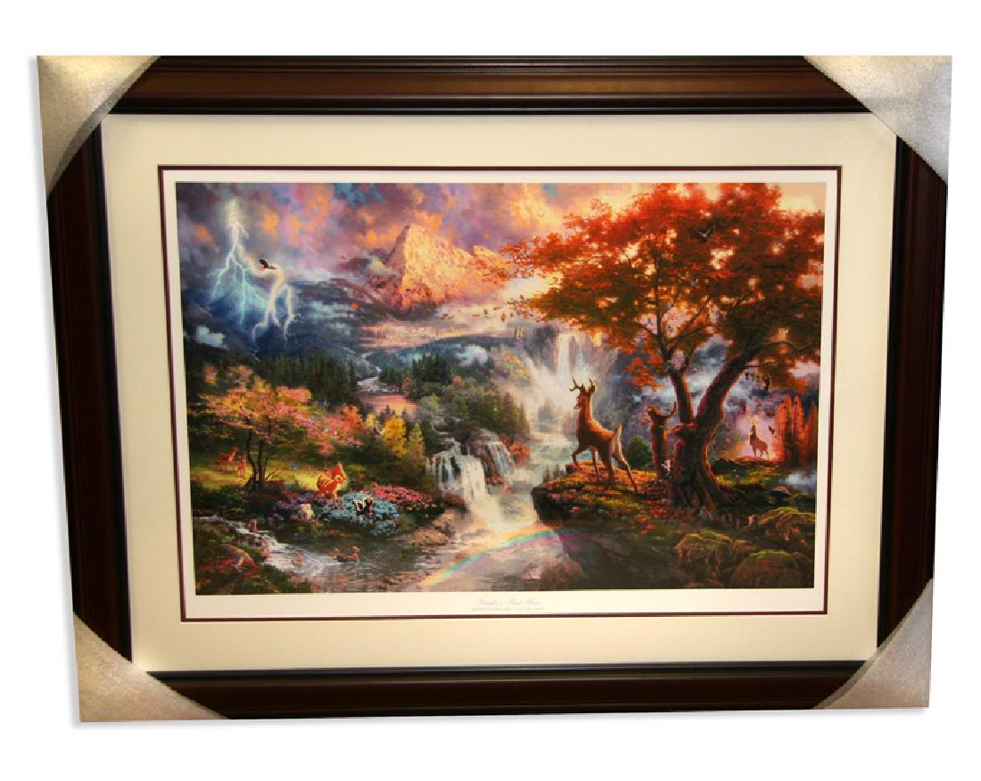 Rare Thomas Kinkade Original Ltd Edt Numbered: Gov. File: M-08891 Rare Thomas Kinkade Original Limited Edition Numbered Lithograph Plate Signed Museum Framed ''Bambi's First Year'' Asset Type: Lithograph Shipping: $24.95. Item may be pick up only,