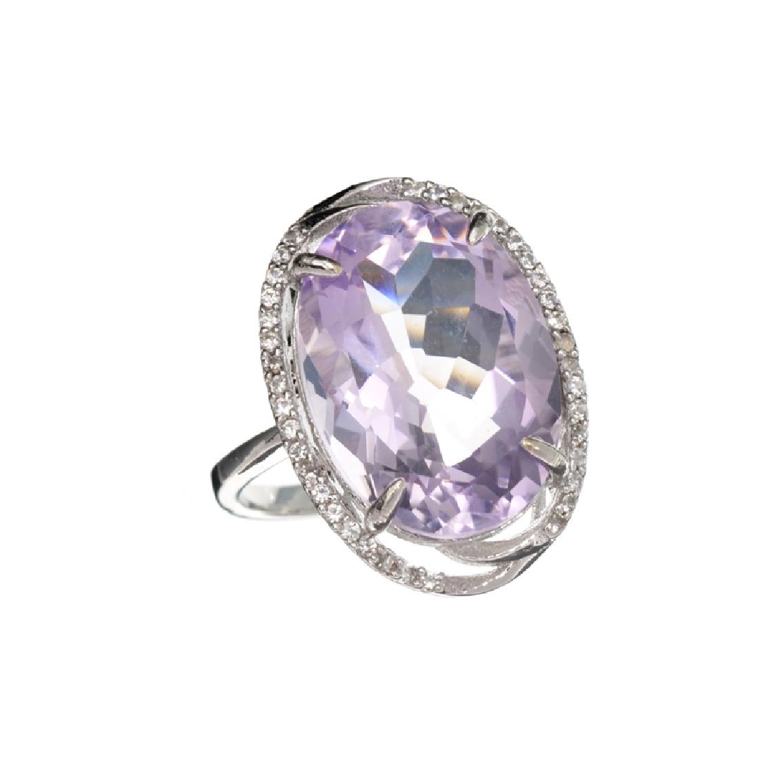 APP: 1.1k Fine Jewelry 11.50CT Purple Amethyst And: Gov. File: H-24271 Fine Jewelry 11.50CT Purple Amethyst And White Sapphire Sterling Silver Ring Retail Replacement Value: $1.1K Asset Type: Ring Shipping: $19.95