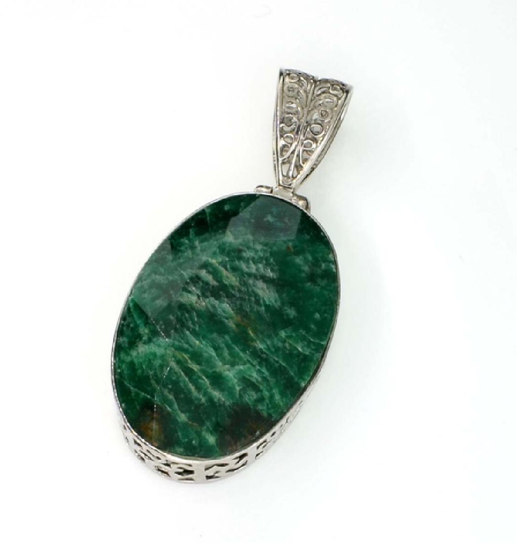 APP: 2k 44.12CT Oval Cut Green Beryl and Sterling: Gov. File: 64954 44.12CT Oval Cut Green Beryl and Sterling Silver Pendant Retail Replacement Value: $2.0K Asset Type: Pendant Shipping: $19.95