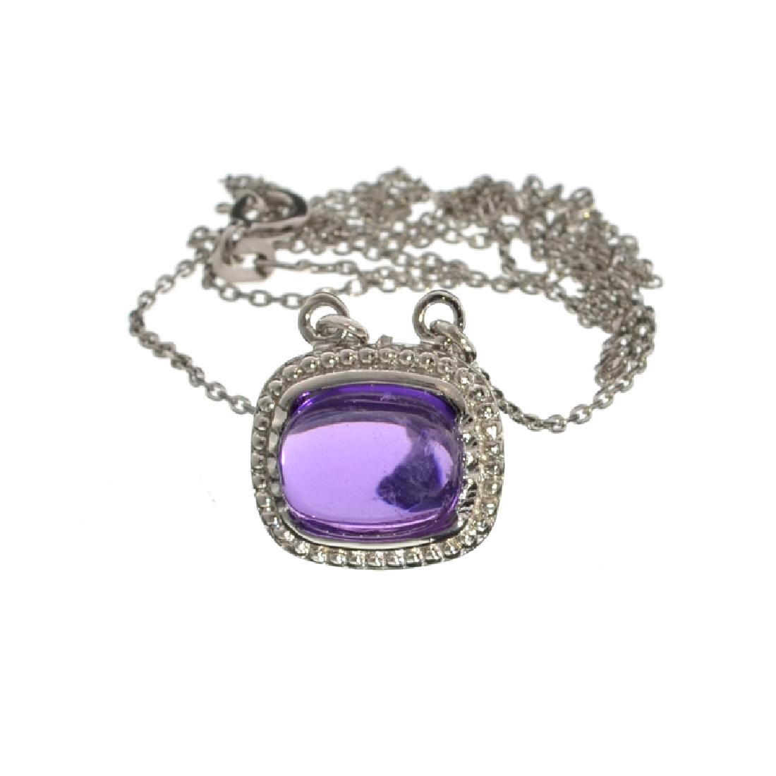 APP: 0.6k Fine Jewelry 3.91CT Cabochon Purple Amethyst: Gov. File: H-21445 Fine Jewelry 3.91CT Cabochon Purple Amethyst And Sterling Silver Pendant With Chain Retail Replacement Value: $0.6K Asset Type: Pendant Shipping: $19.95