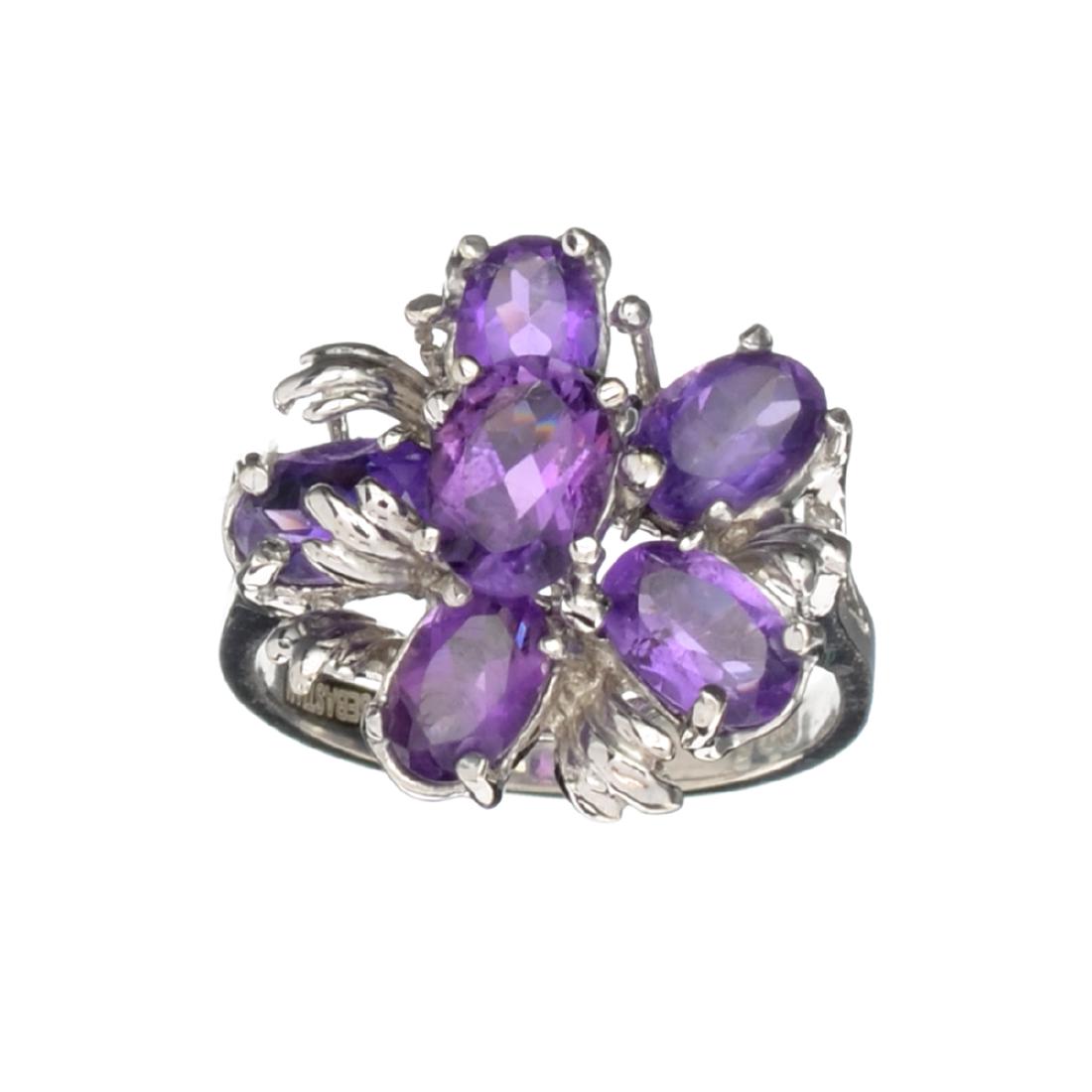 APP: 0.5k Fine Jewelry Designer Sebastian, 2.60CT Oval: Gov. File: H-29628 Fine Jewelry Designer Sebastian, 2.60CT Oval Cut Amethyst And Sterling Silver Cluster Ring Retail Replacement Value: $0.5K Asset Type: Ring Shipping: $19.95