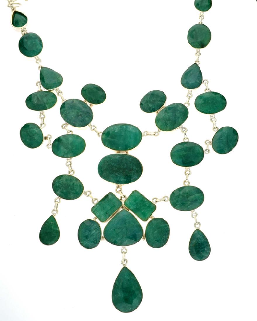 APP: 28.2k 413.35CT Mixed Cut Green Beryl and Sterling: Gov. File: 67212 413.35CT Mixed Cut Green Beryl and Sterling Silver Necklace Retail Replacement Value: $28.2K Asset Type: Necklace Shipping: $19.95