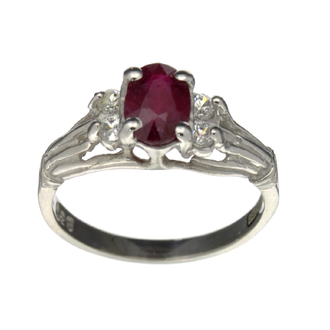 APP: 0.5k Fine Jewelry Designer Sebastian, 1.27CT Ruby: Gov. File: H-30826 Fine Jewelry Designer Sebastian, 1.27CT Ruby And White Topaz Sterling Silver Ring Retail Replacement Value: $0.5K Asset Type: Ring Shipping: $19.95