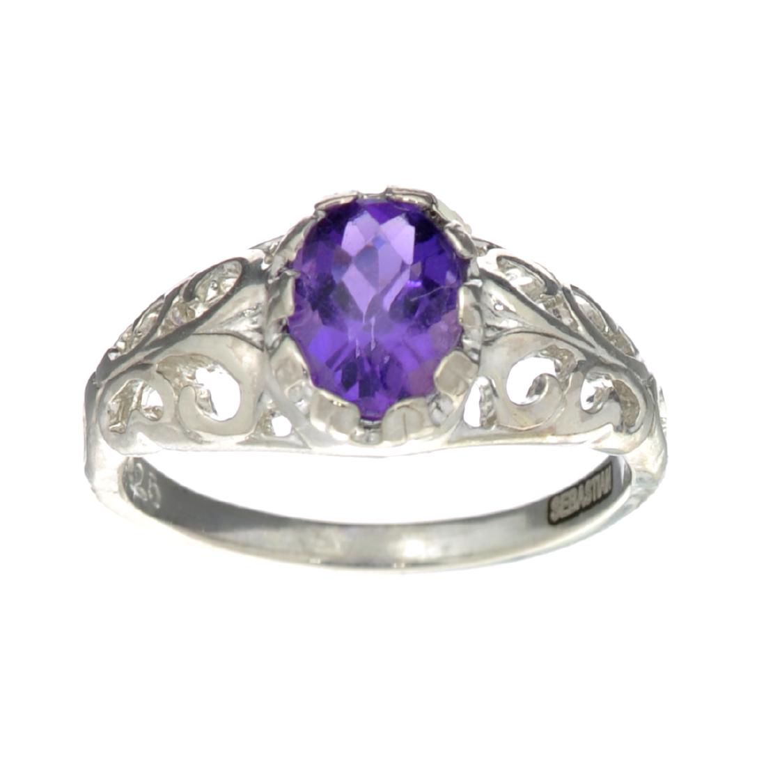 APP: 0.5k Fine Jewelry Designer Sebastian, 1.37CT Oval: Gov. File: H-30571 Fine Jewelry Designer Sebastian, 1.37CT Oval Cut Amethyst And Sterling Silver Ring Retail Replacement Value: $0.5K Asset Type: Ring Shipping: $19.95