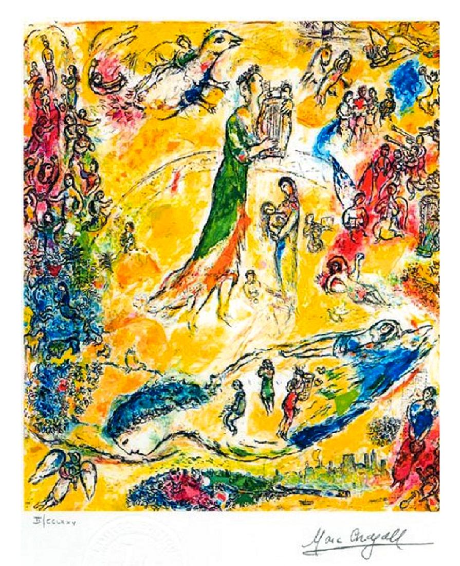 MARC CHAGALL King David Lithograph, 185 of 500: Gov. File: P-08315 Marc Chagall MARC CHAGALL: King David Lithograph 29.5 inchesX24 inches (Unframed) Shipping: $24.95