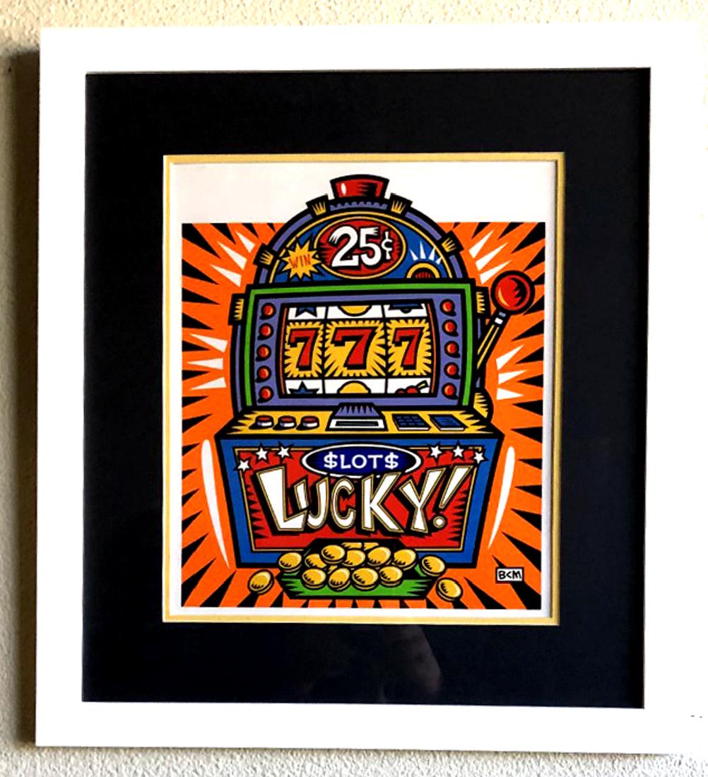 Burton Morris - ''''Slot Machine'''' Orange Framed: Gov. File: M-14003 Burton Morris - ''''Slot Machine'''' Orange Framed Giclee Original Signature Asset Type: Collectable Shipping: $24.95. Item may be pick up only, or require additional shipping charg