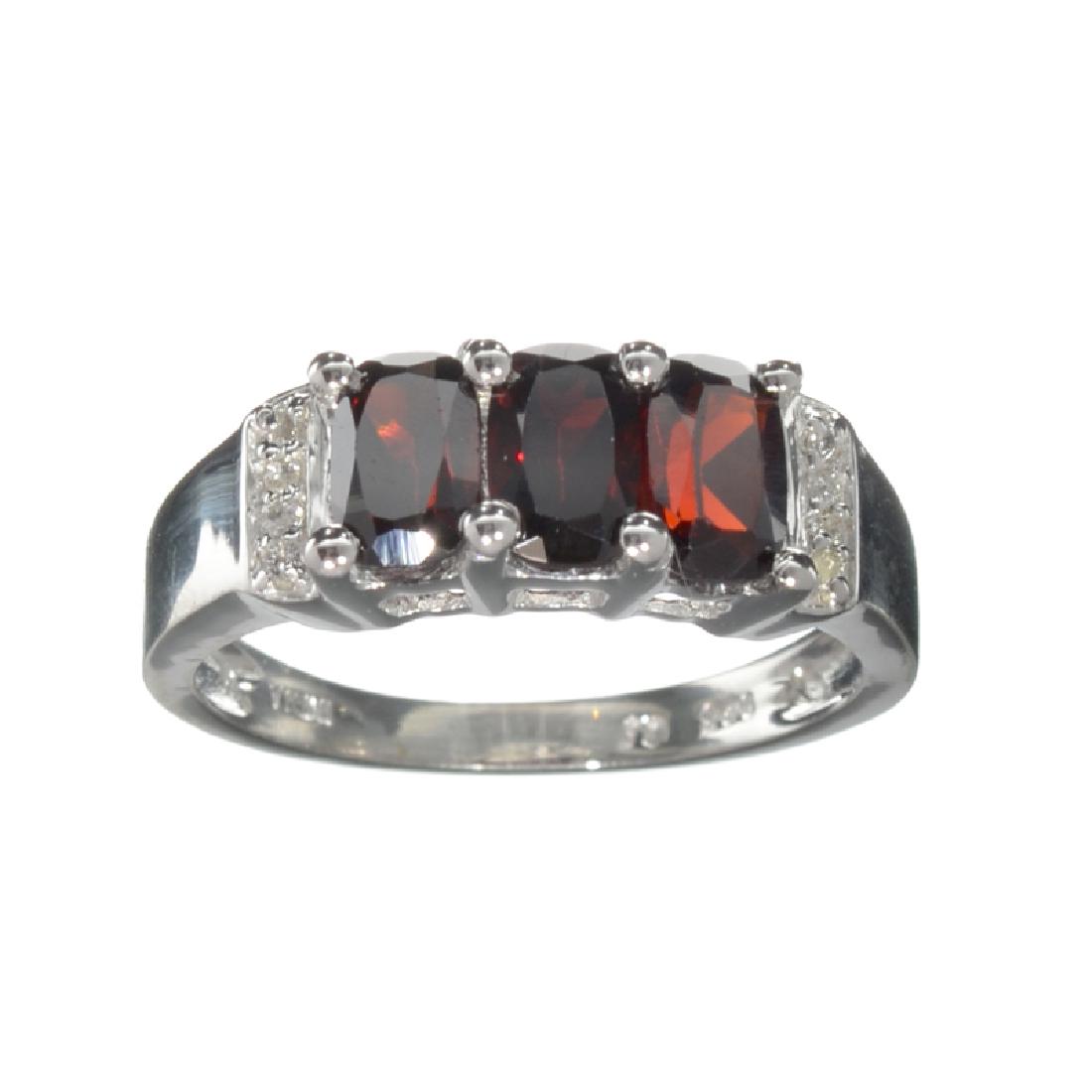 APP: 0.4k Fine Jewelry 1.84CT Almandite Garnet And: Gov. File: H-23760 Fine Jewelry 1.84CT Almandite Garnet And White Sapphire Sterling Silver Ring Retail Replacement Value: $0.4K Asset Type: Ring Shipping: $19.95