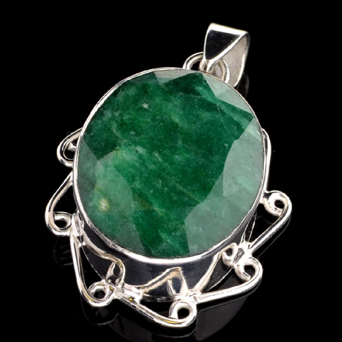 APP: 3k 82.05CT Oval Cut Green Beryl and Sterling: Gov. File: 73515 82.05CT Oval Cut Green Beryl and Sterling Silver Pendant Retail Replacement Value: $3.0K Asset Type: Pendant Shipping: $19.95