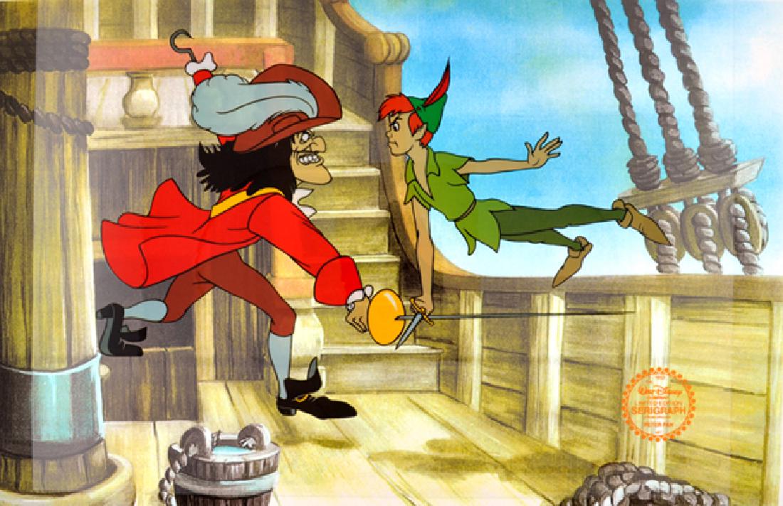 Walt Disney (After) Serigraph, Cell ,Peter Pan And Hook: Gov. File: T-13464 Walt Disney (After) Serigraph, Cell ,Peter Pan And Hook W/ Certificate Of Authenticity Asset Type: Cell Shipping: $29.95