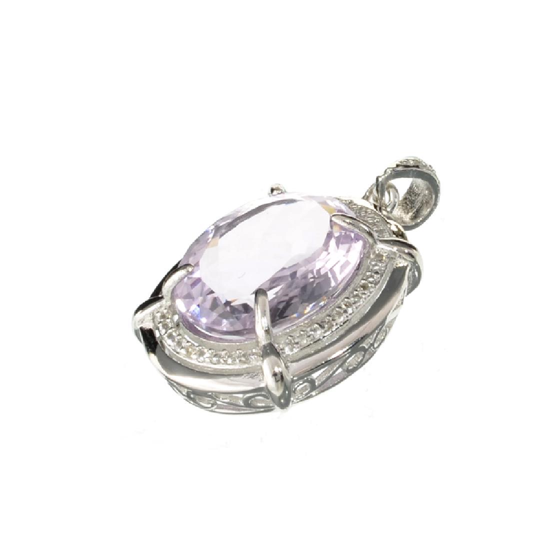 APP: 1.1k Fine Jewelry 10.00CT Oval Cut Amethyst/White: Gov. File: H-16914 Fine Jewelry 10.00CT Oval Cut Amethyst/White Sapphire And Sterling Silver Pendant Retail Replacement Value: $1.1K Asset Type: Pendant Shipping: $19.95