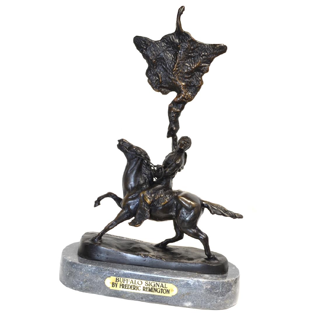 Buffalo Signal- By Frederic Remington- Bronze Reissue: Gov. File: T-16048 Buffalo Signal- By Frederic Remington- Bronze Reissue Asset Type: Museum Quality Bronze Shipping: $29.95