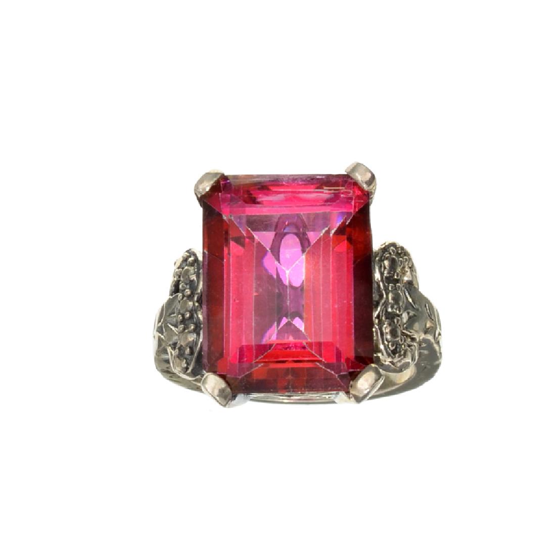 Synthetic Ruby And Sterling Silver Ring: Gov. File: 80108 Synthetic Ruby And Sterling Silver Ring Asset Type: Ring Shipping: $19.95