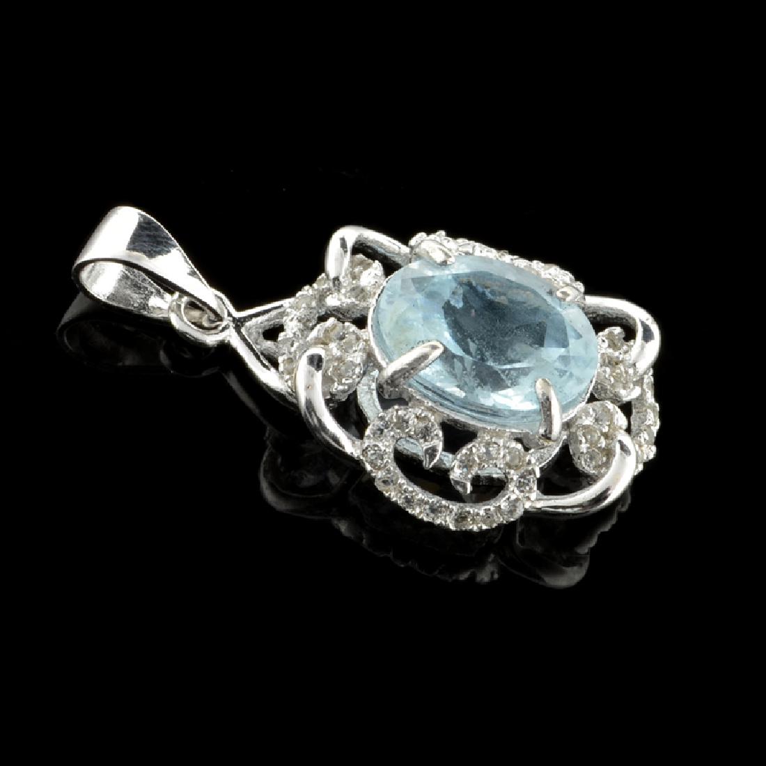 Fine Jewelry 2.34CT Aqua Marine Beryl And Colorless: Gov. File: H-05718 Fine Jewelry 2.34CT Aqua Marine Beryl And Colorless Topaz Platinum Over Sterling Silver Pendant Retail Replacement Value: $0.7K Asset Type: Pendant Shipping: $19.95