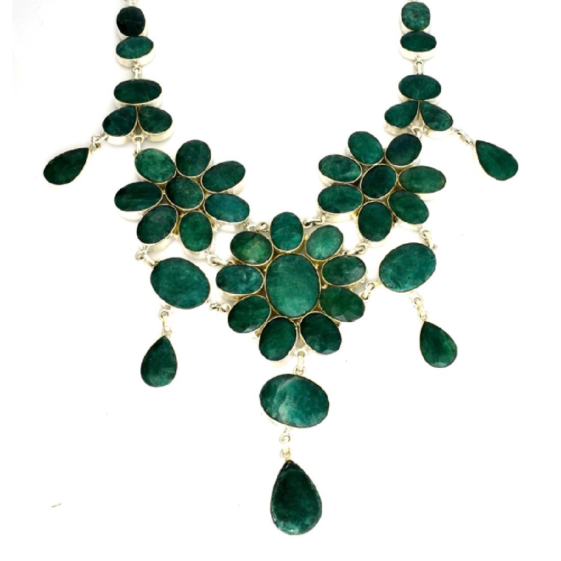 355.23CT Oval Cut Green Beryl and Sterling Silver: Gov. File: 65144 355.23CT Oval Cut Green Beryl and Sterling Silver Necklace Retail Replacement Value: $24.7K Asset Type: Necklace Shipping: $19.95