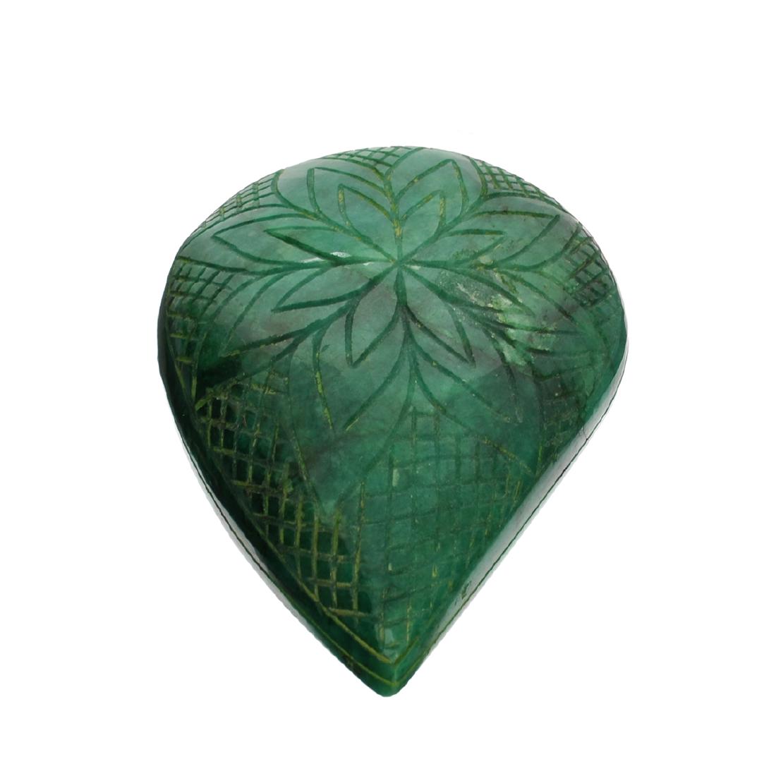 APP: 8.2k 1,639.00CT Pear Cut Carved Green Beryl: Gov. File: H-10986 1,639.00CT Pear Cut Carved Green Beryl Emerald Gemstone Retail Replacement Value: $8.2K Asset Type: Gemstone Shipping: $19.95