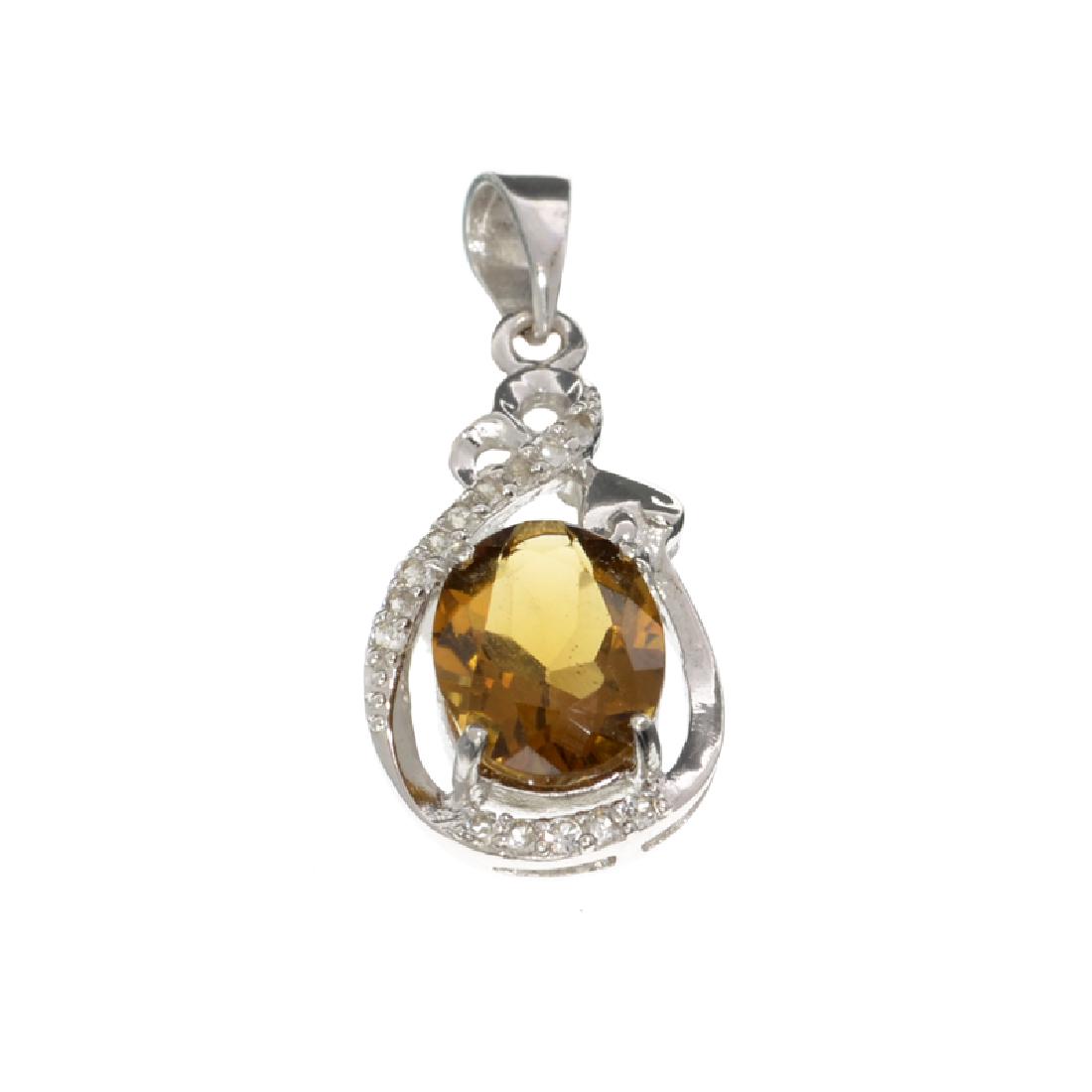 APP: 0.4k Fine Jewelry 2.50CT Citrine And White: Gov. File: H-24457 Fine Jewelry 2.50CT Citrine And White Sapphire Sterling Silver Pendant Retail Replacement Value: $0.4K Asset Type: Pendant Shipping: $19.95