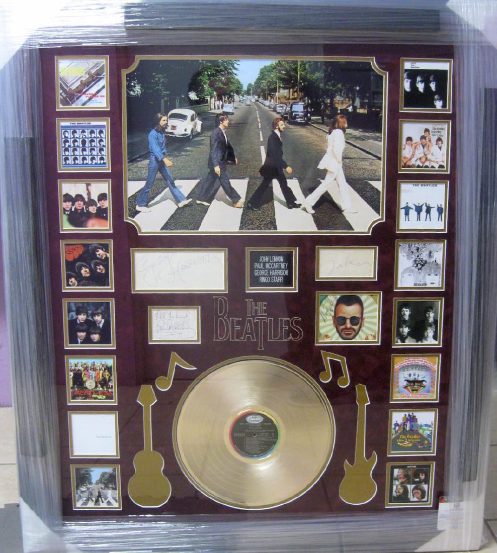 *Beatles Signed Copied Bank Checks Collage: Gov. File: M-14140 *Beatles Signed Copied Bank Checks Collage Asset Type: CollectableShipping: $24.95. Item may be pick up only, or require additional shipping charges due to weight or size.