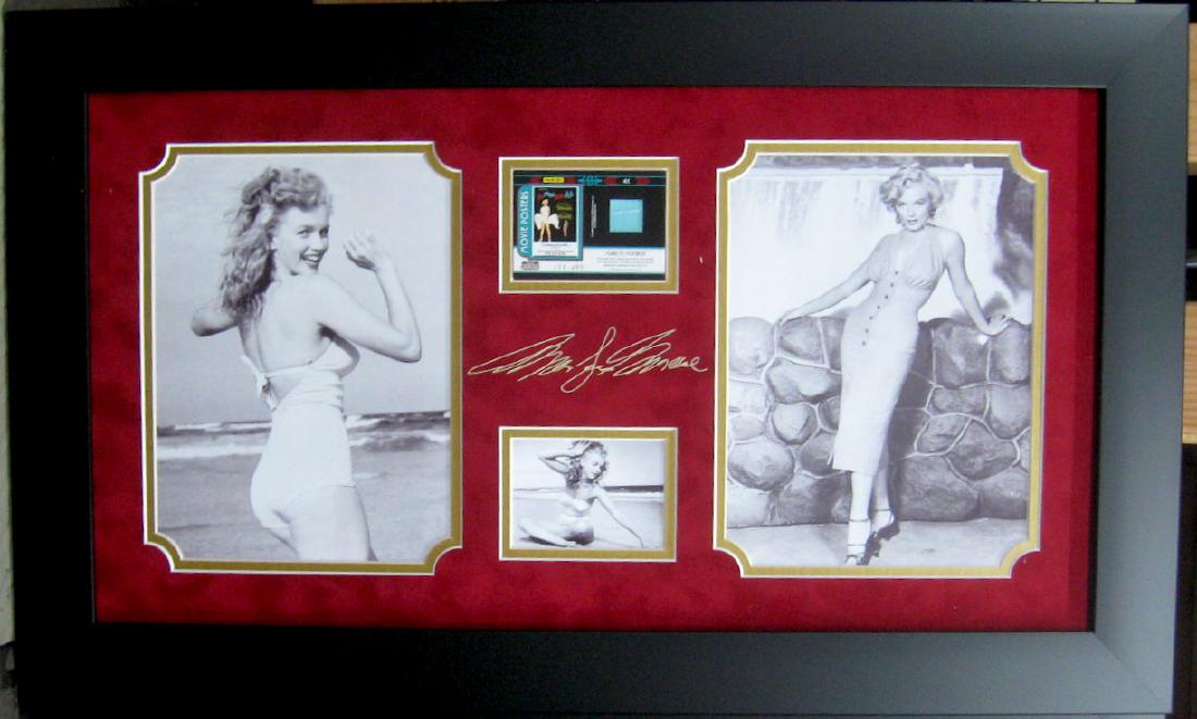 Engraved Marilyn Monroe Signature With Real Swatch of: Gov. File: M-11765 Engraved Marilyn Monroe Signature With Real Piece of Clothing Asset Type: Marilyn Monroe Shipping: $24.95. Item may be pick up only, or require additional shipping charges due to we