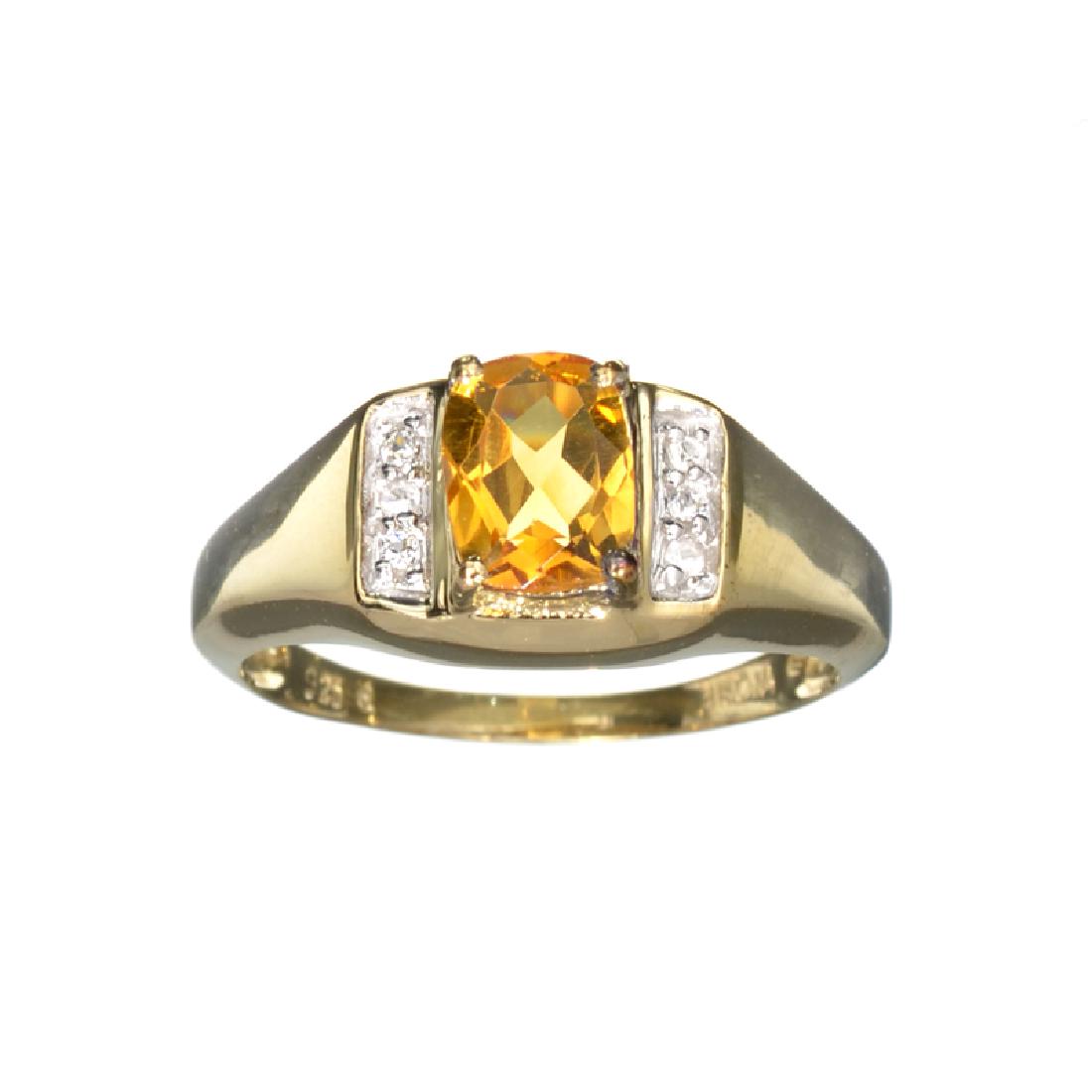 APP: 0.4k Fine Jewelry 1.38CT Citrine And White: Gov. File: H-23768 Fine Jewelry 1.38CT Citrine And White Sapphire With Gold Overlay Sterling Silver Ring Retail Replacement Value: $0.4K Asset Type: Ring Shipping: $19.95