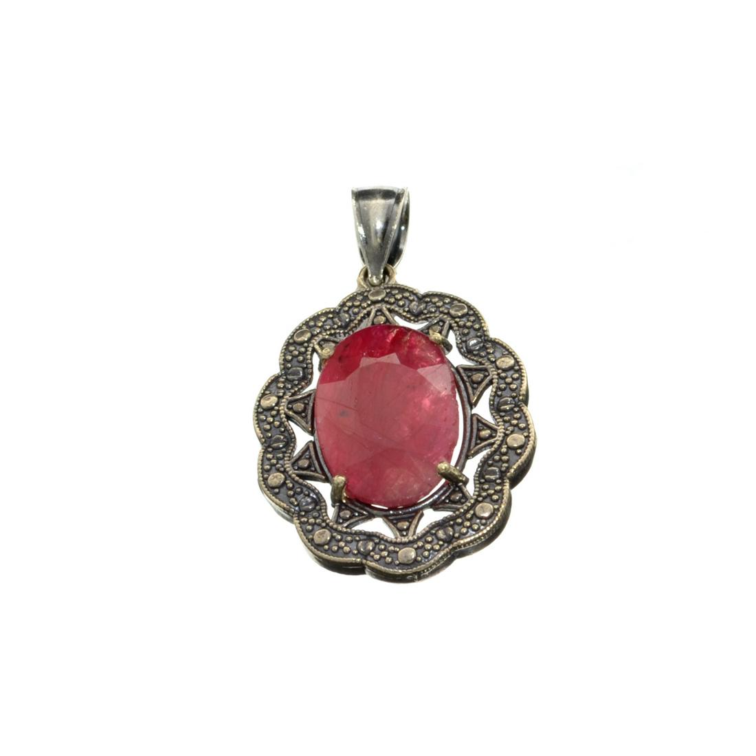 APP: 1.4k Fine Jewelry Designer Sebastian 5.25CT Oval: Gov. File: H-27812 Fine Jewelry Designer Sebastian 5.25CT Oval Cut Ruby and Sterling Silver Pendant Retail Replacement Value: $1.4K Asset Type: Pendant Shipping: $19.95