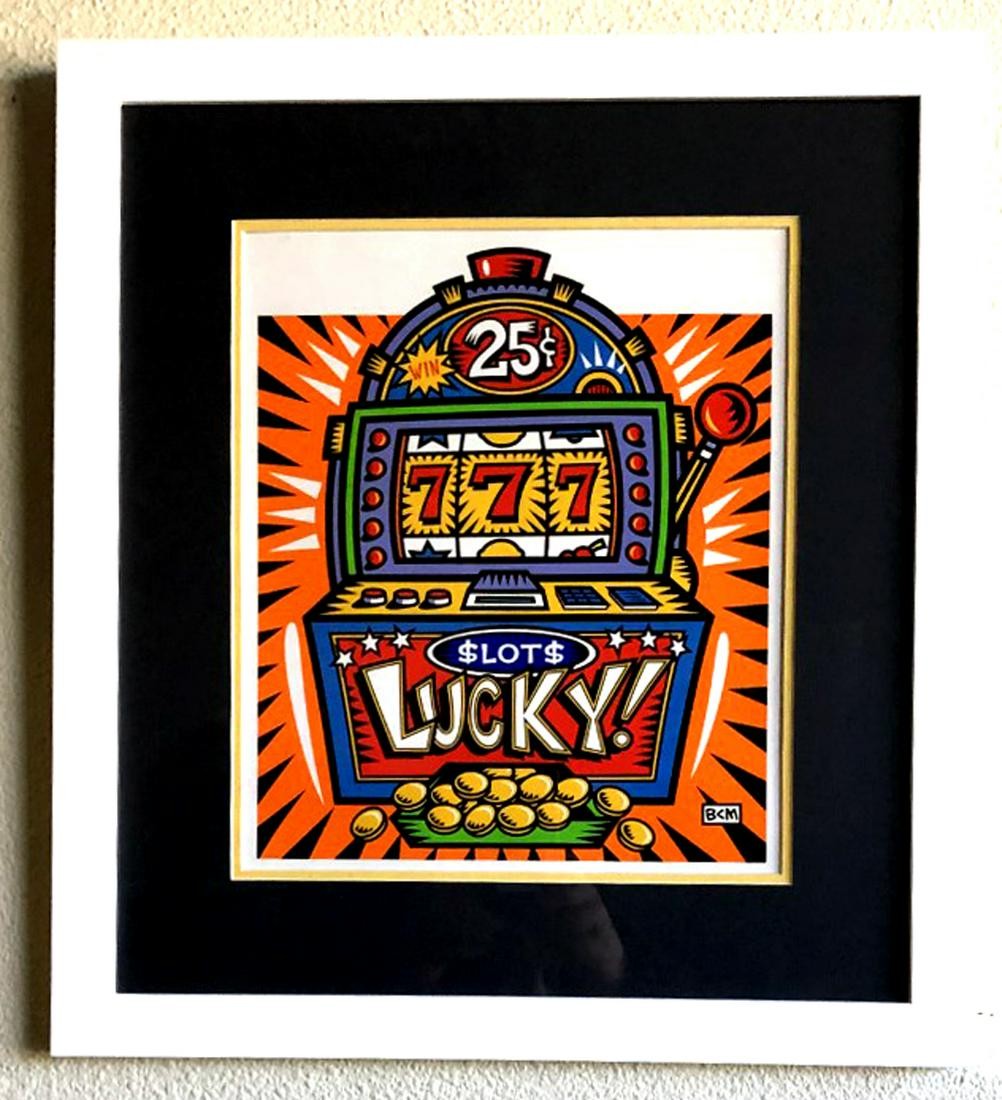 Burton Morris - ''''Slot Machine'''' Orange Framed: Gov. File: M-13995 Burton Morris - ''''Slot Machine'''' Orange Framed Giclee Original Signature Asset Type: Collectable Shipping: $24.95. Item may be pick up only, or require additional shipping charg