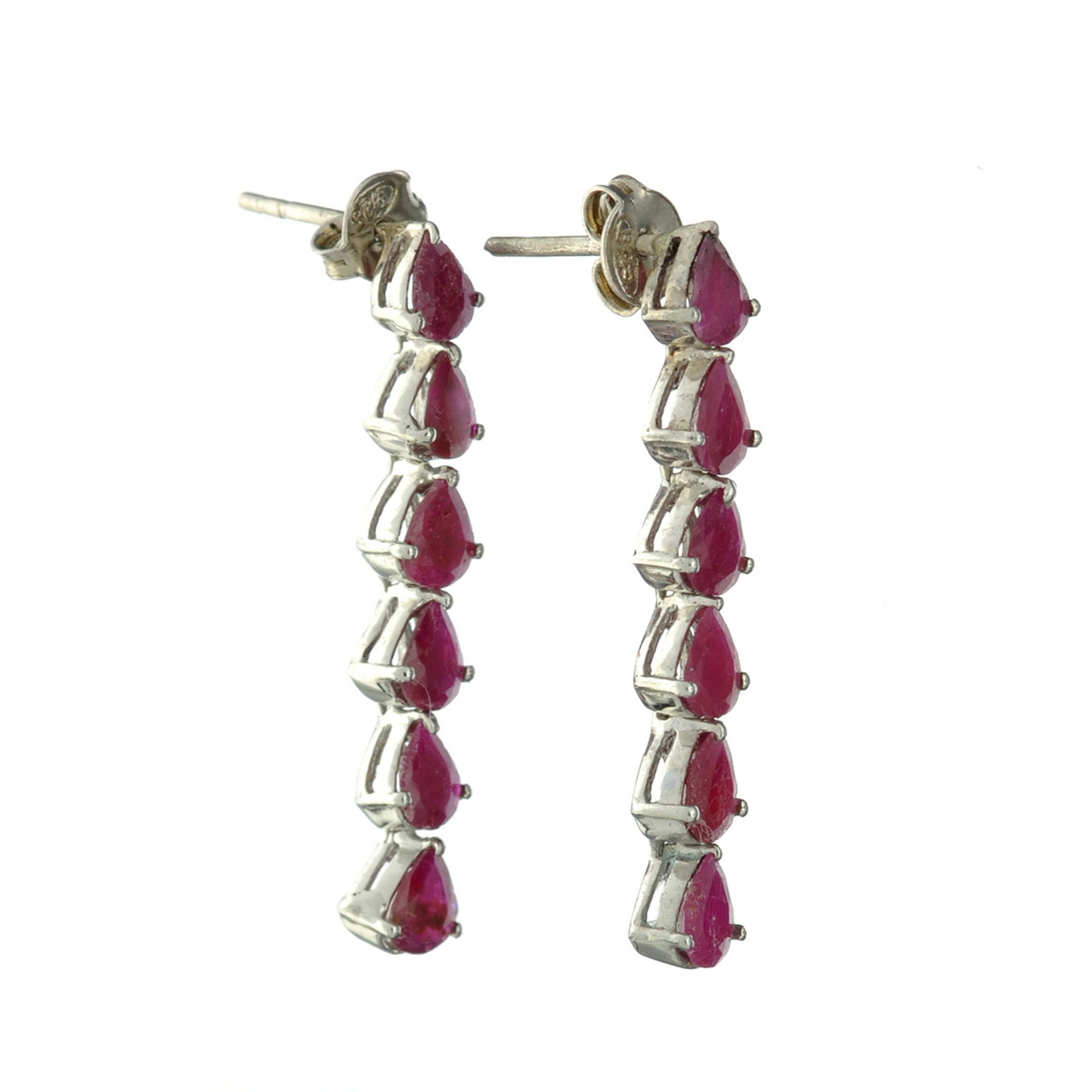 APP: 0.6k Fine Jewelry 3.34CT Pear Cut Ruby And: Gov. File: H-40515 Fine Jewelry 3.34CT Pear Cut Ruby And Sterling Silver Dangle Earrings Retail Replacement Value: $0.6K Asset Type: Earrings Shipping: $19.95