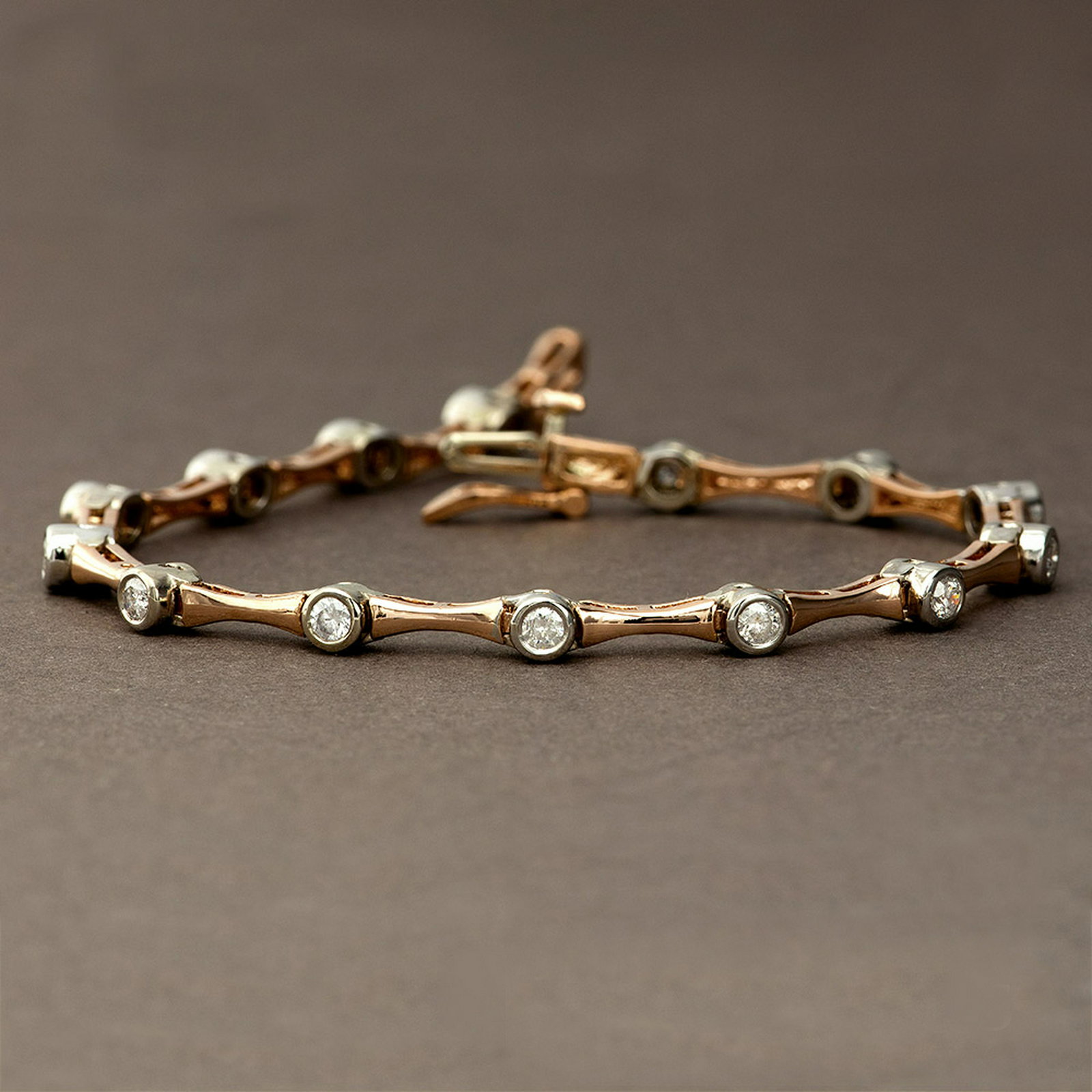 APP: 4.8k *Fine Jewelry 14KT Two Tone Gold, 1.00CT: Gov. File: H-47004 *Fine Jewelry 14KT Two Tone Gold, 1.00CT Round Brilliant Cut Diamond Bracelet (VGN A-301) (Vault V) Retail Replacement Value: $4.8K Asset Type: Bracelet Shipping: $19.95