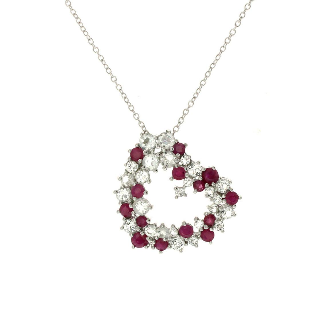APP: 1k Gorgeous Ruby White Sapphire Sterling Silver: Gov. File: H-57900 Gorgeous Ruby White Sapphire Sterling Silver Pendant App 980 Retail Replacement Value: $1.0K Asset Type: Pendant Shipping: $19.95