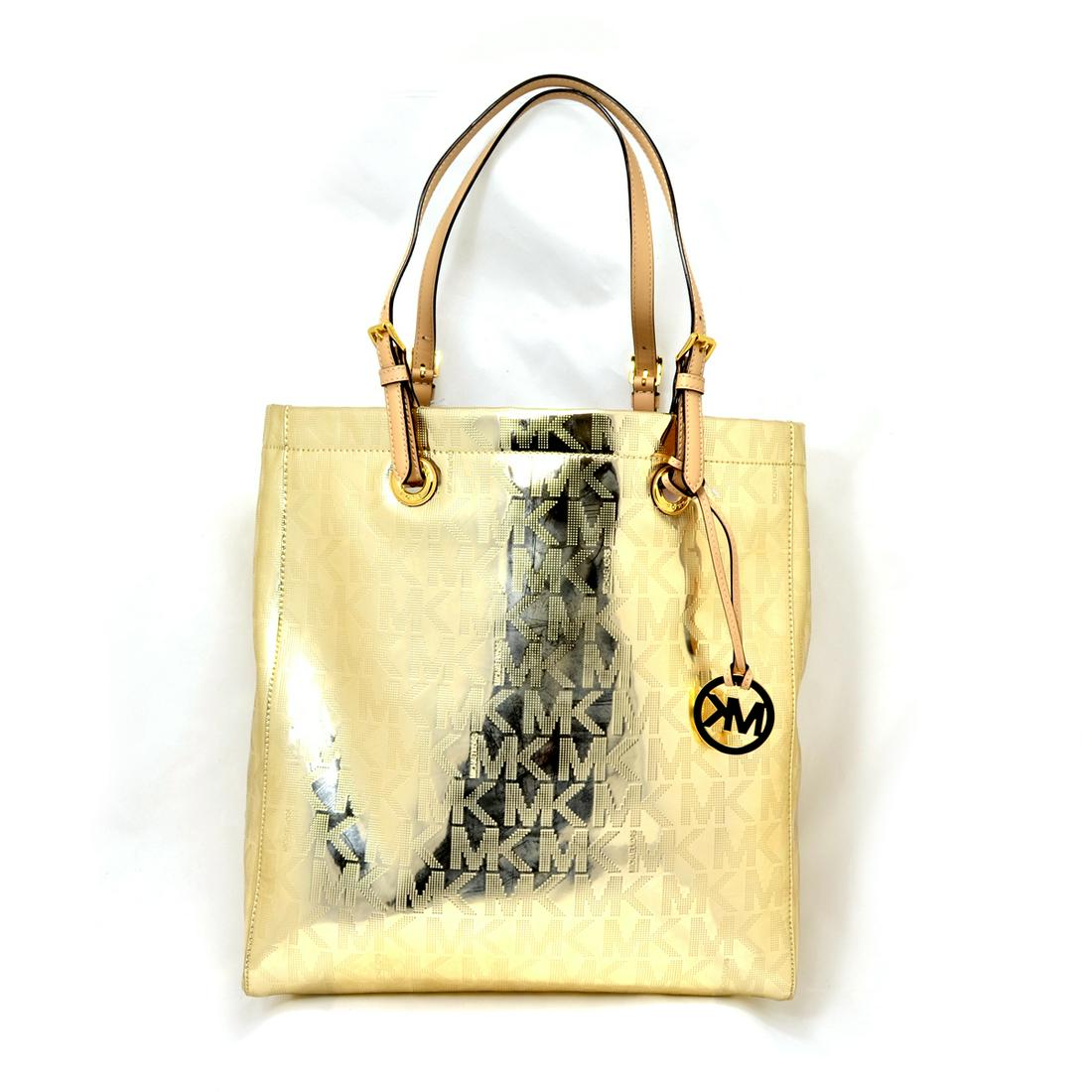 Brand New Michael Kors Jet Set Metallic Pale Gold NS: Gov. File: T-13762 Brand New Michael Kors Jet Set Metallic Pale Gold NS Tote Asset Type: Purse Shipping: $29.95