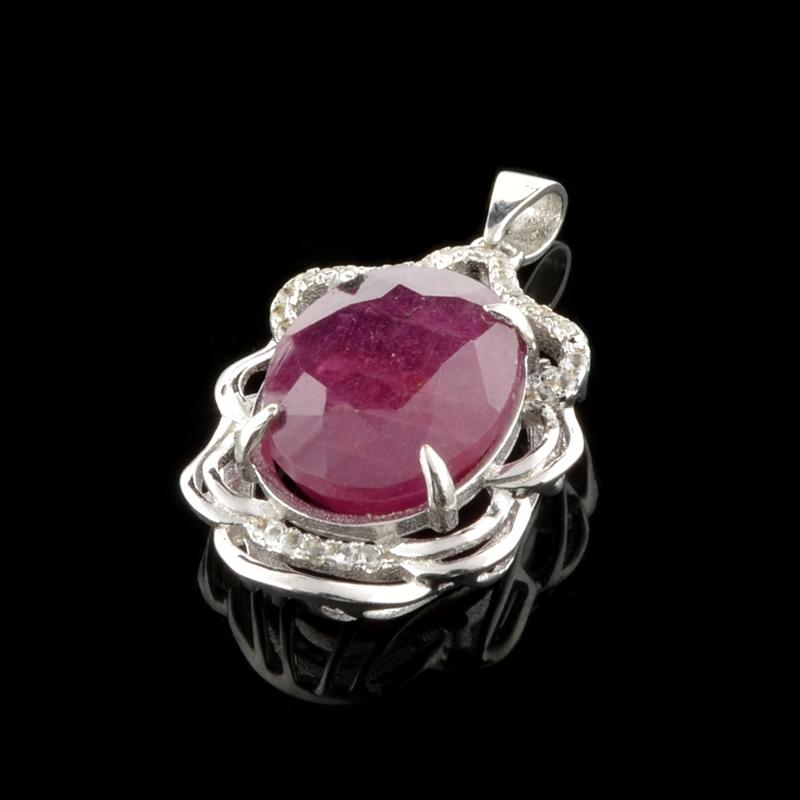 APP: 1.9k Fine Jewelry 9.10CT Ruby And Colorless Topaz: Gov. File: H-05409 Fine Jewelry 9.10CT Ruby And Colorless Topaz Platinum Over Sterling Silver Pendant Retail Replacement Value: $1.9K Asset Type: Pendant Shipping: $19.95