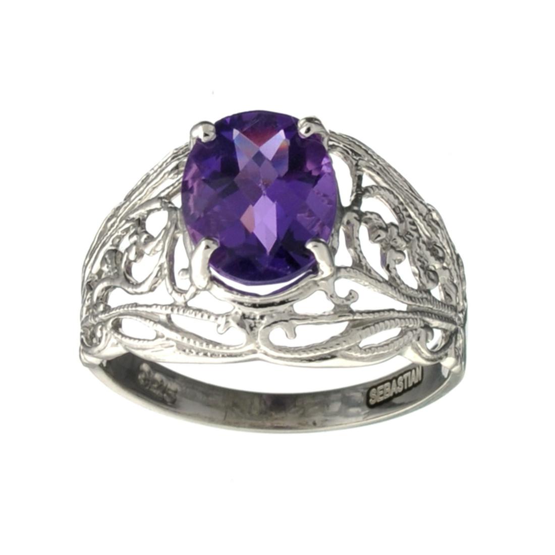 APP: 0.5k Fine Jewelry Designer Sebastian, 2.23CT Oval: Gov. File: H-29914 Fine Jewelry Designer Sebastian, 2.23CT Oval Cut Amethyst And Sterling Silver Ring Retail Replacement Value: $0.5K Asset Type: Ring Shipping: $19.95