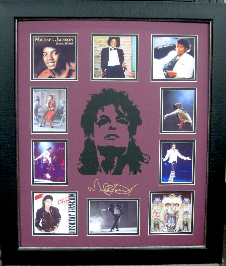 Michael Jackson Engraved Signature Laser Cut Mat: Gov. File: M-11376 Michael Jackson Engraved Signature Laser Cut Mat Asset Type: Music Shipping: $24.95. Item may be pick up only, or require additional shipping charges due to weight or size.