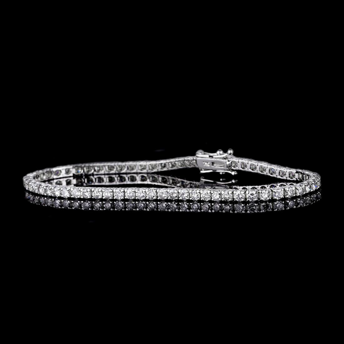 APP: 8.2k *Fine Jewelry 18 kt. White Gold, Custom Made: Gov. File: H-46471 *Fine Jewelry 18 kt. White Gold, Custom Made 4.03CT Round Brilliant Cut Diamond Tennis Bracelet (VGN A-34) (Vault V) Retail Replacement Value: $8.2K Asset Type: Bracelet Shipping: $