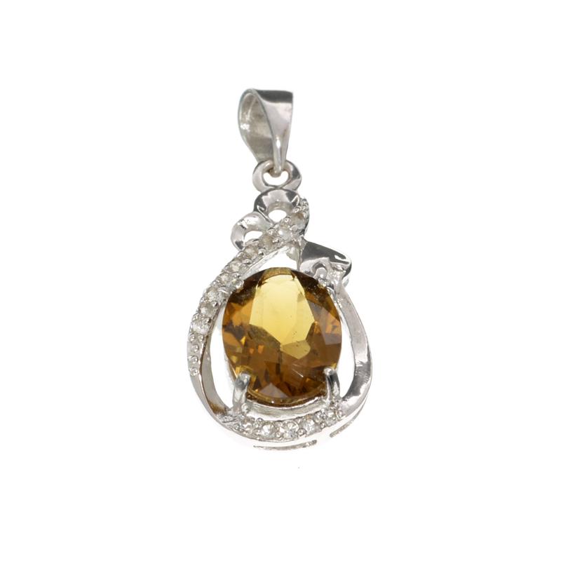 APP: 0.4k Fine Jewelry 2.50CT Citrine And White: Gov. File: H-24462 Fine Jewelry 2.50CT Citrine And White Sapphire Sterling Silver Pendant Retail Replacement Value: $0.4K Asset Type: Pendant Shipping: $19.95