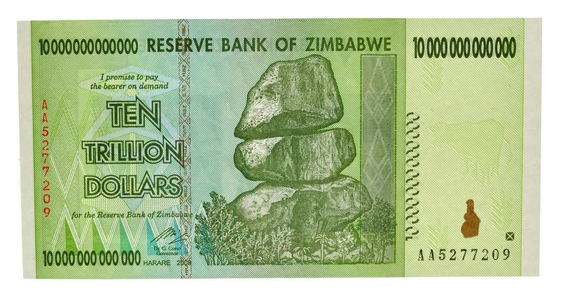 10 Trillion Dollar Zimbabwe Note: Gov. File: C-47978 10 Trillion Dollar Zimbabwe Note Asset Type: Paper Money Shipping: $9.95