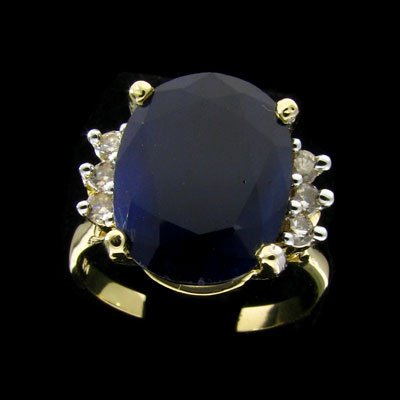 APP: 13.1k 14 kt. Gold, 7.23CT Sapphire and Diamo