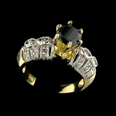 APP: 2.5k 14 kt. Gold, 0.81CT Rare Black Diamond
