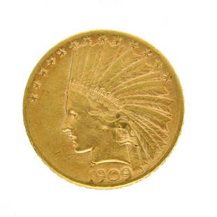 Extremely Rare 1909-S $10 U.S. Indian Head Gold Coin: Gov. File: C-75611 Extremely Rare 1909-S $10 U.S. Indian Head Gold Coin Asset Type: Coin Shipping: $9.95