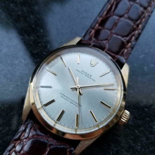 *ROLEX Men's 9kt Gold Rolex Oyster perpetual 1002: Gov. File: H-58935 *ROLEX Men's 9kt Gold Rolex Oyster perpetual 1002 Automatic 1966 Swiss Watch Asset Type: Watch Shipping: $19.95