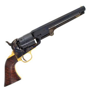 Exquisite Brand New In Original Box With Papers, Never: Gov. File: T-10097 Exquisite Brand New In Original Box With Papers, Never Been Fired, Traditions 1851 Colt Navy Revolver .44 Cal Steel Frame (No Gun Sales To: NY, HI, AK.) Asset Type: Gun 