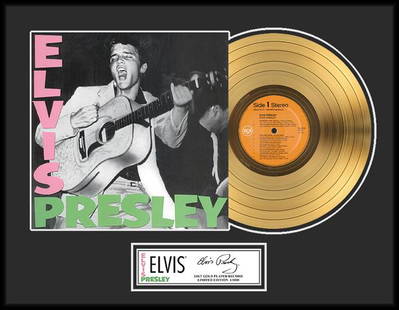 ELVIS PRESLEY ''Elvis Presley'' Gold LP-Limited Edition: Gov. File: S-00139 ELVIS PRESLEY "Elvis Presley" Framed Gold Record Shipping: $24.95