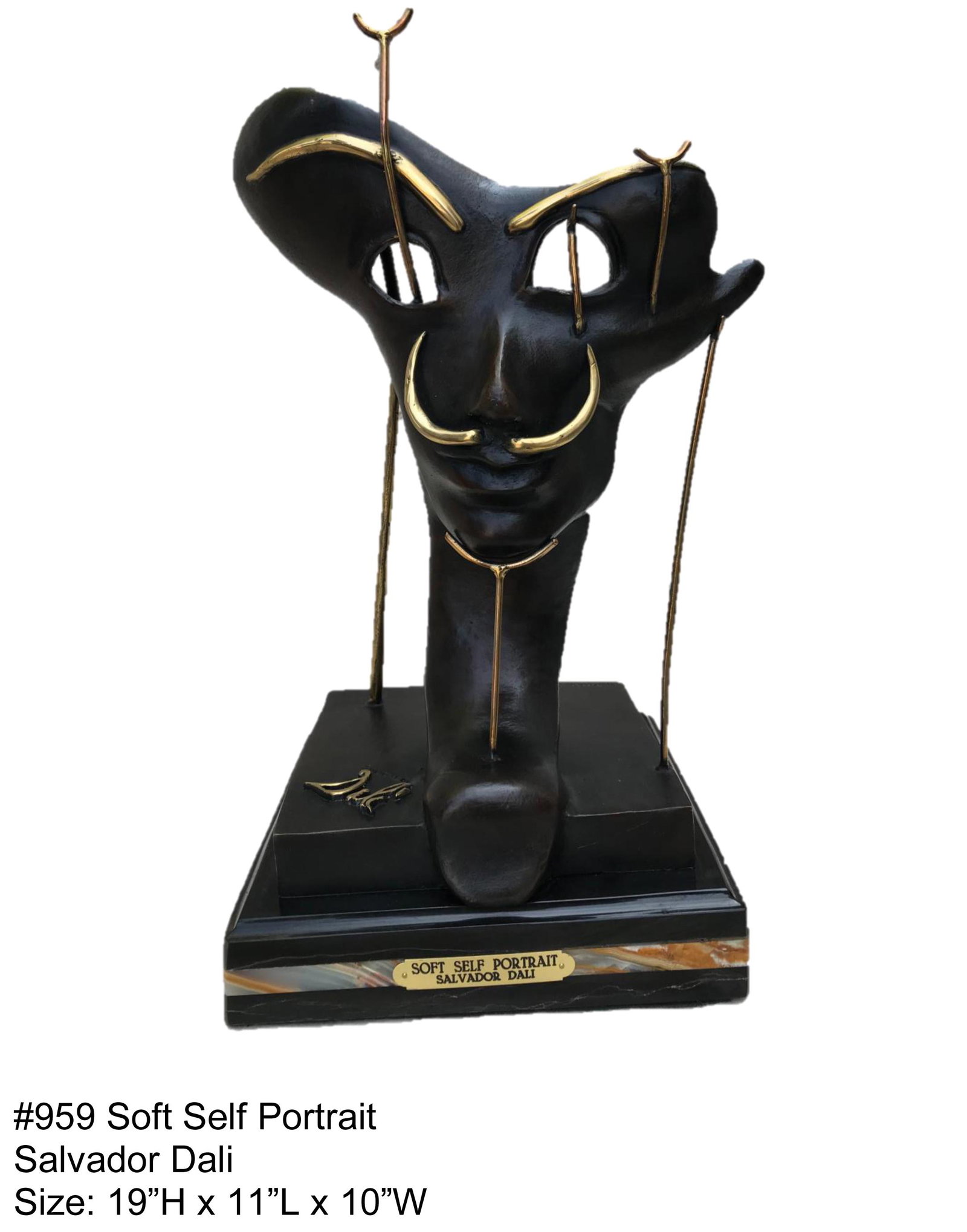 *Rare Limited Edition Numbered Bronze Dali ''''Soft: Gov. File: M-15886 *Rare Limited Edition Numbered Bronze Dali ''''Soft Self Portrait'''' '''' 19'''' H x 11'''' L x 10'''' W -Great Investment- Asset Type: Collectable Shipping: $24.95. Item may be pi