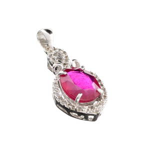 APP: 1.2k Fine Jewelry 3.81CT Ruby And Topaz Sterling: Gov. File: H-04723 Fine Jewelry 3.81CT Ruby And Topaz Sterling Silver Pendant Retail Replacement Value: $1.2K Asset Type: Pendant Shipping: $19.95