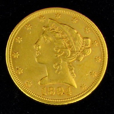 1894 $5 US Liberty Gold Coin - Investment Potenti - 2