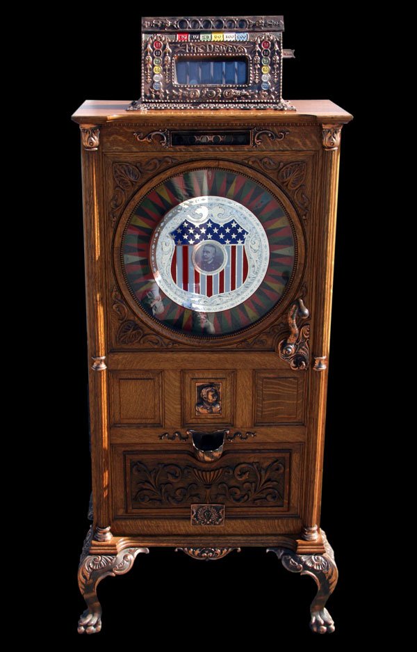 1800's Rare Dewey Slot Machine, Fully Restored Min