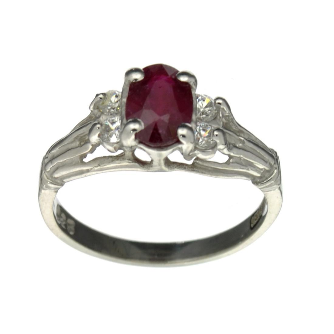 APP: 0.5k Fine Jewelry Designer Sebastian, 1.27CT Ruby: Gov. File: H-30826 Fine Jewelry Designer Sebastian, 1.27CT Ruby And White Topaz Sterling Silver Ring Retail Replacement Value: $0.5K Asset Type: Sterling Silver Ring Shipping: $19.95