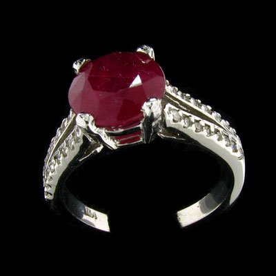 APP: $ 9.8k 14 kt. Whtie Gold, 2.95CT Ruby and Di