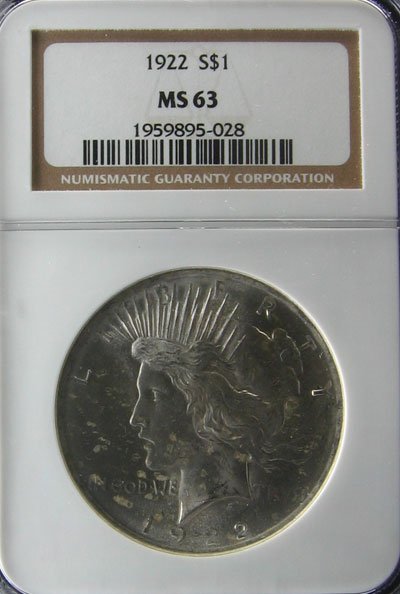 1922 Peace Type Silver Dollar Coin, Investment Po