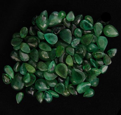 APP: 4k 50.57CT Faceted Pear Cut Emerald Parcel,